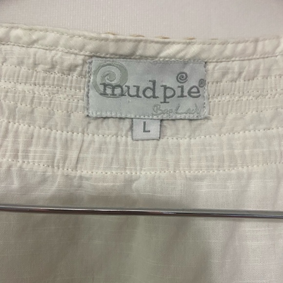 Mud Pie EUC cotton/jute neutral lightweight swim suit coverup size L - Picture 10 of 10